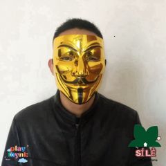Mặt Nạ Vàng Lấp Lánh Hacker 2021 - Trang Phục Hóa Trang Halloween, Phụ Kiện Tiệc Hóa Trang Cho Trẻ Em và Người Lớn