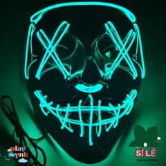 Mặt Nạ Phát Sáng Neon - Mặt Nạ Rave Dành Cho Tiệc Tùng, Chất Liệu PVC, Nhiều Chế Độ Ánh Sáng, Phụ Kiện Thời Trang Độc Đáo