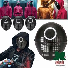 Bộ 3 Mặt Nạ Halloween Trò Chơi Con Mực - Hình Vuông, Hình Tròn, Hình Tam Giác - Phụ Kiện Cosplay Độc Đáo