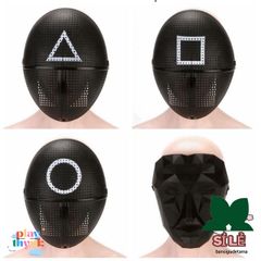 Mặt Nạ Cosplay Trò Chơi Mực - Mặt Nạ Vuông Đen ILLUSION LIMIT - Đạo Cụ Trang Phục Hàn Quốc cho Fan phim Giải Trí