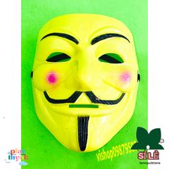 Mặt Nạ Hacker Anonymous - Phong Cách Hề Vàng & Trắng, Phụ Kiện Cosplay Độc Đáo, Hoạt Hình Halloween