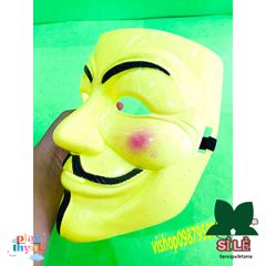 Mặt Nạ Hacker Anonymous - Phong Cách Hề Vàng & Trắng, Phụ Kiện Cosplay Độc Đáo, Hoạt Hình Halloween