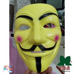 Mặt Nạ Hacker Anonymous - Phong Cách Hề Vàng & Trắng, Phụ Kiện Cosplay Độc Đáo, Hoạt Hình Halloween
