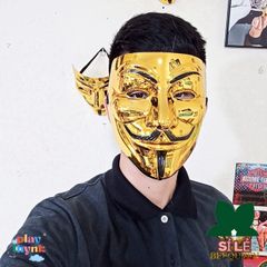 Mặt Nạ Hacker Dành Cho Trẻ - Thiết Kế Ngộ Nghĩnh Vàng, Trắng, Đen, An Toàn Cho Bé - Quà Tặng Thú Vị, Hóa Trang Halloween