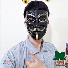 Mặt Nạ Hacker Dành Cho Trẻ - Thiết Kế Ngộ Nghĩnh Vàng, Trắng, Đen, An Toàn Cho Bé - Quà Tặng Thú Vị, Hóa Trang Halloween