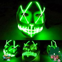 Mặt Nạ LED Phát Sáng 7 Màu - Đạo Cụ Halloween Huyền Bí và Độc Đáo, Hoàn Hảo Cho TikTok và Tiệc Tùng