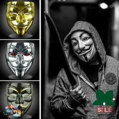 Mặt Nạ Guy Fawkes V for Vendetta - Khẩu Trang Halloween Độc Đáo Dành Cho Người Lớn, Phụ Kiện Tiệc Hóa Trang, Màu Trắng Đen