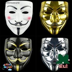 Mặt Nạ Guy Fawkes V for Vendetta - Khẩu Trang Halloween Độc Đáo Dành Cho Người Lớn, Phụ Kiện Tiệc Hóa Trang, Màu Trắng Đen