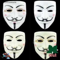 Mặt Nạ Guy Fawkes V for Vendetta - Khẩu Trang Halloween Độc Đáo Dành Cho Người Lớn, Phụ Kiện Tiệc Hóa Trang, Màu Trắng Đen