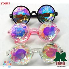 Kính Mát Vạn Hoa Đen/Hồng Trong Suốt - Kính Rave Pháo Hoa Cho Tiệc Halloween & Sự Kiện Âm Nhạc