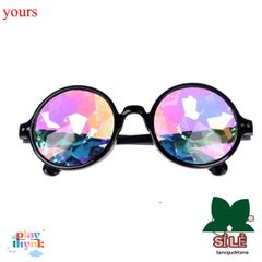 Kính Mát Vạn Hoa Đen/Hồng Trong Suốt - Kính Rave Pháo Hoa Cho Tiệc Halloween & Sự Kiện Âm Nhạc
