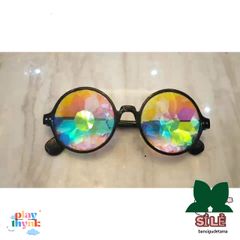 Kính Mặt Trời Vạn Hoa Đa Màu - Gọng Trong Suốt Hồng Đen Hoàn Hảo Cho Tiệc Tùng, Halloween và Sự Kiện Đường Phố