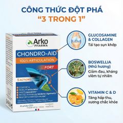 Viên Uống Arkopharma Chondro-Aid Arkoflex Fort 60 Viên - Giải Quyết Đau Nhức, Hỗ Trợ Khớp, Vitamin D & Glucosamine Cho Xương Khỏe Mạnh