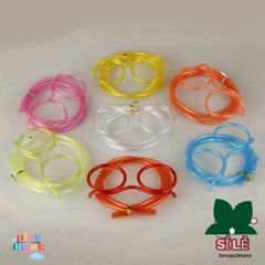 Ống Hút Nhựa Hình Kính Mát Cho Bé - Phụ Kiện Vui Chơi Halloween Đáng Yêu, Dài 67cm, Pet Chất Liệu Mềm Dẻo