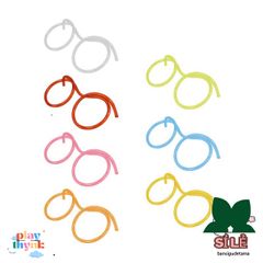 Ống Hút Nhựa Hình Kính Mát Cho Bé - Phụ Kiện Vui Chơi Halloween Đáng Yêu, Dài 67cm, Pet Chất Liệu Mềm Dẻo