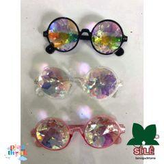 Kính Vạn Hoa Thời Trang - Kính Mát Trong Suốt Hồng Đen Cho Tiệc Tùng và Halloween - Phụ Kiện Bar Pug Sàn