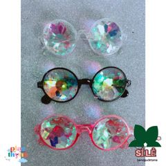 Kính Vạn Hoa Thời Trang - Kính Mát Trong Suốt Hồng Đen Cho Tiệc Tùng và Halloween - Phụ Kiện Bar Pug Sàn