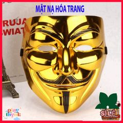 Mặt Nạ Nghệ Thuật Chú Hề Hacker Chính Hãng, Bạc Vàng Lấp Lánh - Phụ Kiện Thời Trang Độc Đáo cho Fan Vendetta
