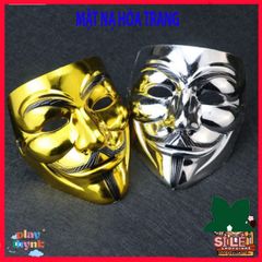 Mặt Nạ Nghệ Thuật Chú Hề Hacker Chính Hãng, Bạc Vàng Lấp Lánh - Phụ Kiện Thời Trang Độc Đáo cho Fan Vendetta