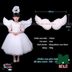 Set Trang Phục Hóa Trang Thiên Thần Cánh Lông Vũ Đen Trắng - Phụ Kiện Biểu Diễn Đáng Yêu Cho Bé và Người Lớn
