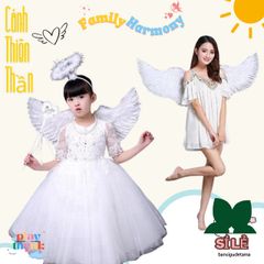 Bộ Trang Phục Cánh Thiên Thần Cho Bé - Hóa Trang Công Chúa Trung Thu, Halloween, Tết với Cánh và Đũa Thiên Thần, Quà Tặng Độc Đáo