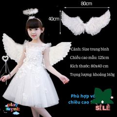 Bộ Trang Phục Cánh Thiên Thần Cho Bé - Hóa Trang Công Chúa Trung Thu, Halloween, Tết với Cánh và Đũa Thiên Thần, Quà Tặng Độc Đáo