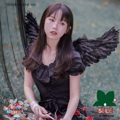 Cánh Thiên Thần Lông Vũ Trắng Đen - Phụ Kiện Thời Trang Biểu Tượng Quyến Rũ và Sang Trọng cho Các Dịp Đặc Biệt