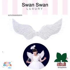 Cánh Thiên Thần Trắng Lông Vũ Cho Trẻ Em - Đồ Trang Trí Tiệc Giáng Sinh, Hóa Trang, Lễ Hội, Đám Cưới, Có Dây Đeo Thoải Mái