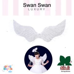 Cánh Thiên Thần Trắng Lông Vũ Cho Trẻ Em - Đồ Trang Trí Tiệc Giáng Sinh, Hóa Trang, Lễ Hội, Đám Cưới, Có Dây Đeo Thoải Mái