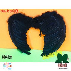 Bộ Cánh Thiên Thần Đen Trắng Cosplay - Phụ Kiện Hóa Trang Độc Đáo Cho Tiệc Tùng, Kích Thước Phù Hợp Người Lớn Trẻ Em