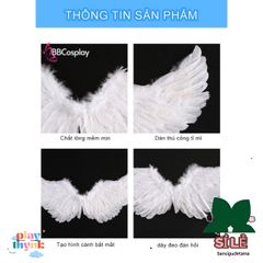 Cánh Thiên Thần Lông Ngỗng BBCOSPLAY Cho Trẻ Em - Phụ Kiện Hóa Trang Đáng Yêu, Nhiều Kích Cỡ 60-80-100cm, Giúp Bé Biến Thành Thiên Thần Nhỏ Xinh