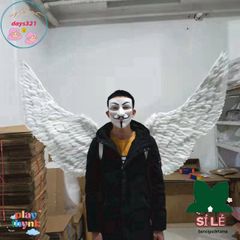 Cánh Thiên Thần Trắng 160X90CM - Cánh Cosplay Ác Quỷ Đen Ấn Tượng cho Tiệc Tùng và Halloween