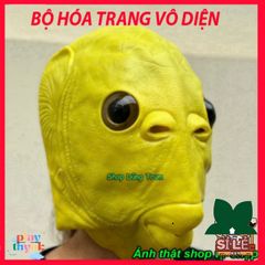 Mặt Nạ Silicone Xanh Cá Hài Hước - Halloween Độc Đáo Cho Hacker - Phụ Kiện Trang Trí Nhập Vai Vui Nhộn