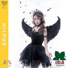 Cánh Thiên Thần Đen - Phụ Kiện Hóa Trang Halloween Cho Nữ Cosplay Công Chúa, Đồ Đi Mừng Giáng Sinh, Tiệc Hóa Trang, Chụp Ảnh