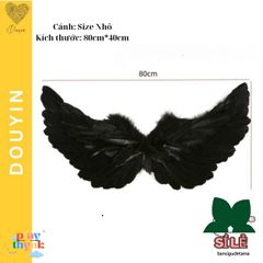 Cánh Thiên Thần Đen - Phụ Kiện Hóa Trang Halloween Cho Nữ Cosplay Công Chúa, Đồ Đi Mừng Giáng Sinh, Tiệc Hóa Trang, Chụp Ảnh