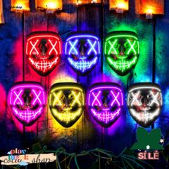 Mặt nạ LED 7 màu Halloween - Mặt nạ Anonymous phát sáng cho TikTok, tiệc hóa trang, phong cách bí ẩn và độc đáo.