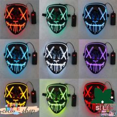 Mặt nạ LED 7 màu Halloween - Mặt nạ Anonymous phát sáng cho TikTok, tiệc hóa trang, phong cách bí ẩn và độc đáo.
