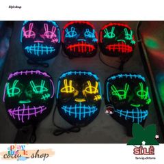 Mặt nạ LED 7 màu Halloween - Mặt nạ Anonymous phát sáng cho TikTok, tiệc hóa trang, phong cách bí ẩn và độc đáo.