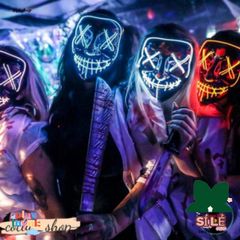 Mặt nạ LED 7 màu Halloween - Mặt nạ Anonymous phát sáng cho TikTok, tiệc hóa trang, phong cách bí ẩn và độc đáo.