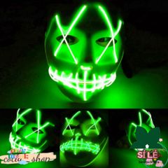 Mặt nạ LED 7 màu Halloween - Mặt nạ Anonymous phát sáng cho TikTok, tiệc hóa trang, phong cách bí ẩn và độc đáo.