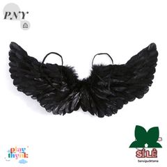 Bộ Cánh Thiên Thần Đen Trắng Cho Trẻ Em và Người Lớn - Phiên Bản Đặc Biệt Chất Liệu Lông Vũ Thời Trang Hóa Trang