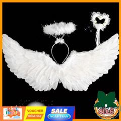 Cánh Thiên Thần Hóa Trang Cho Bé Gái - Phụ Kiện Lễ Hội Halloween & Giáng Sinh, Cánh Lông Vũ Đẹp và Nhẹ, Quà Tặng Tuyệt Vời