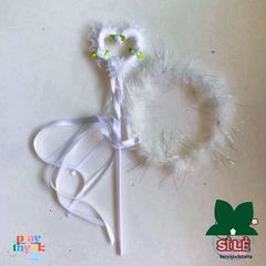 Bộ Phụ Kiện Thiên Thần - Cánh Lông Vũ Trắng, Gậy Thiên Thần, Đồ Hóa Trang Tiệc Tùng, Cosplay Thần Tiên cho Trẻ Em và Người Lớn