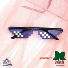 Kính Mắt Thug Life Minecraft Độc Đáo - Kiểu Dáng Thời Trang 6 Chấm Đen & Hồng, Phong Cách Năng Động, Free Ship Từ 50K