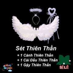 Cánh Thiên Thần Hóa Trang Trắng - Phụ Kiện Halloween và Giáng Sinh Dễ Thương cho Bé Gái - Size Nhỏ, Vừa, Lớn