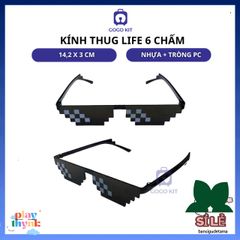 Kính Thug Life 2D Pixel Mosaic - Phụ Kiện Thời Trang Độc Đáo Cho Gamer & Cosplayer - Kính Chống Nắng Unisex Nổi Bật
