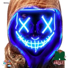 Mặt Nạ LED Neon Đầu Lâu Phát Sáng - Phụ Kiện Hóa Trang Halloween Kinh Dị Cho Tiệc Tùng và Lễ Hội