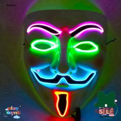 Mặt Nạ LED Neon Đầu Lâu Phát Sáng - Phụ Kiện Hóa Trang Halloween Kinh Dị Cho Tiệc Tùng và Lễ Hội