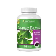 Viên uống Ginkgo Biloba Trunature 120mg - Hỗ trợ tuần hoàn máu não và bổ sung trí nhớ - 340 viên Mỹ