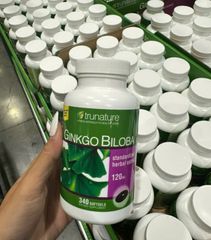 Viên uống Ginkgo Biloba Trunature 120mg - Hỗ trợ tuần hoàn máu não và bổ sung trí nhớ - 340 viên Mỹ